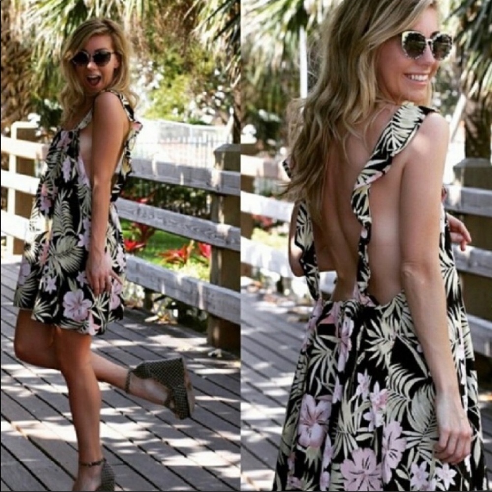 For love lemons low back backless dress